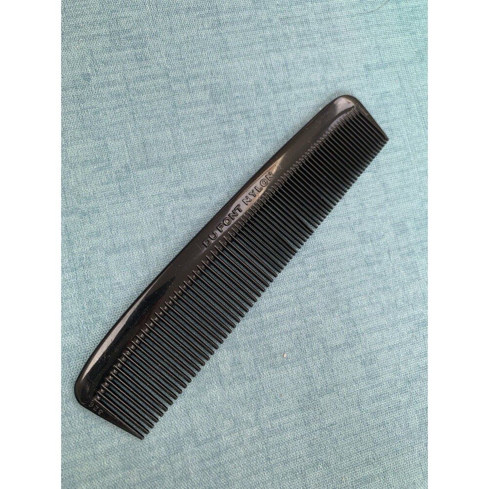 Vintage Genuine Dupont USA Made Nylon "unbreakable" Pocket Comb 8" Black